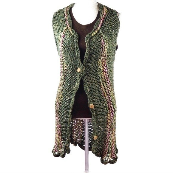 Vintage Boho ANDREA DEL ESTE‎ Argentina Loose knit cardigan Size Medium - Picture 9 of 9